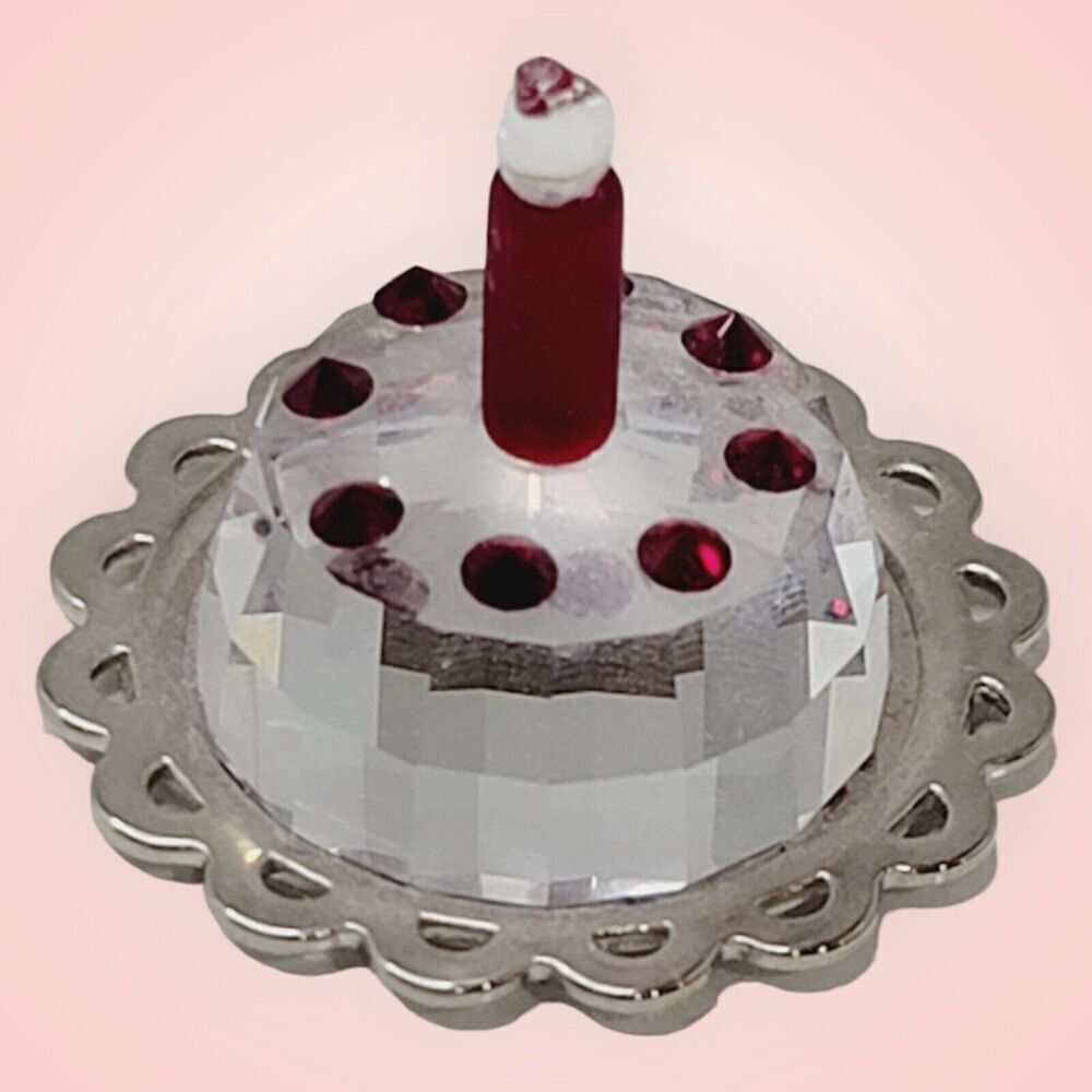 Swarovski Crystal Figurine 296555 Happy Birthday Cake With Red Candles